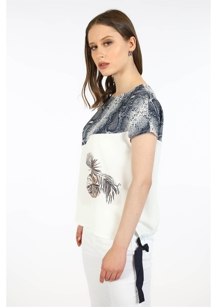 Kenar Bağcık Detaylı Lacivert Bluz modelleri