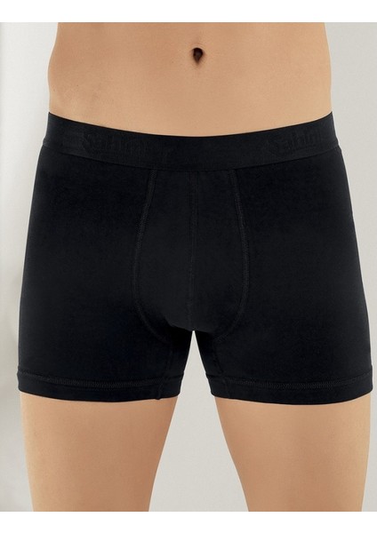 Likralı Şahinler Yazılı Torbalı Boxer Siyah ME031