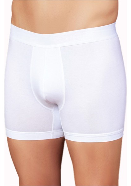 Likralı Şahinler Yazılı Torbalı Boxer Beyaz ME031