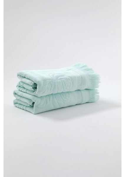 Fiesta Kadife Etamin Saçaklı 2li El Havlusu 50x90 - Mint Yeşili