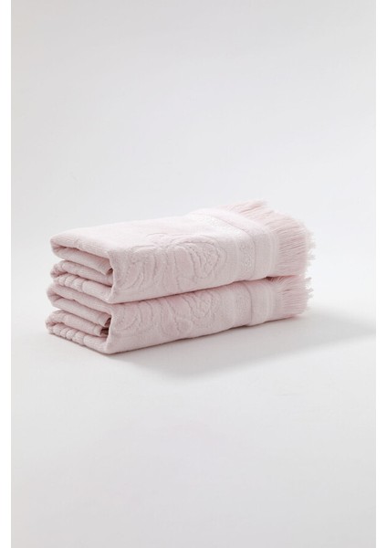 Fiesta Kadife Etamin Saçaklı 2li El Havlusu 50x90 - Pudra