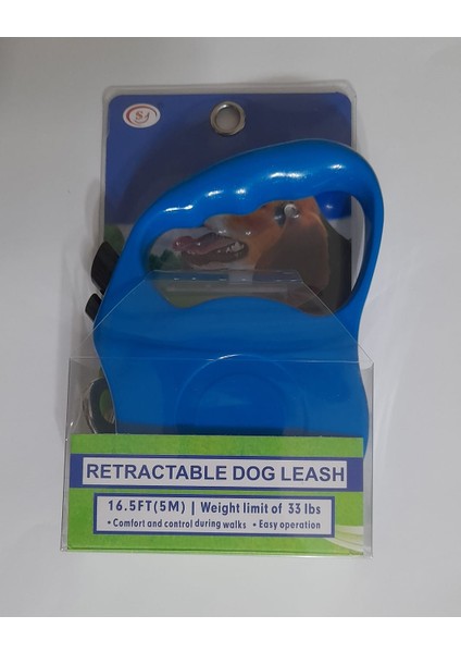 Otomatik Şerit Gezdirme Tasması Mavi 5 mt