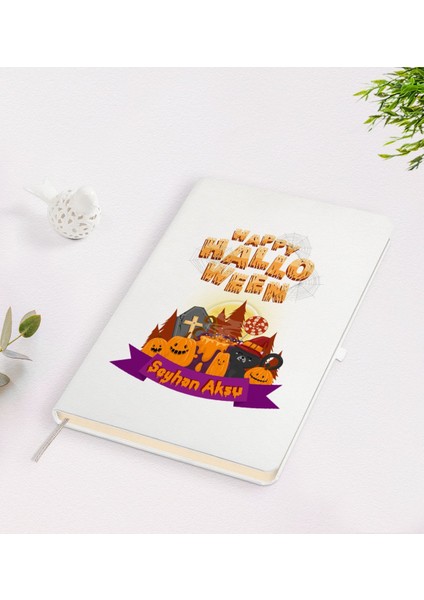 Kişiye Özel Happy Halloween Tasarımlı Beyaz Defter-18