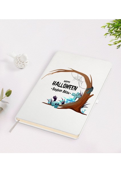 Kişiye Özel Happy Halloween Tasarımlı Beyaz Defter-17