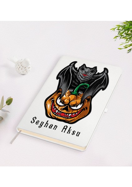 Kişiye Özel Happy Halloween Tasarımlı Beyaz Defter-6