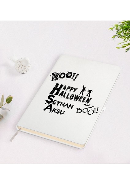 Kişiye Özel Happy Halloween Tasarımlı Beyaz Defter-2