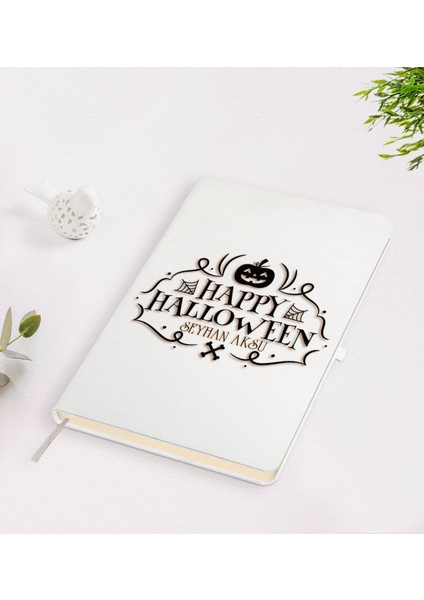 Kişiye Özel Happy Halloween Tasarımlı Beyaz Defter-15