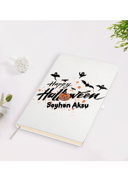Kişiye Özel Happy Halloween Tasarımlı Beyaz Defter-11