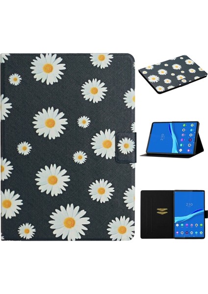 Lenovo Tab M10 Plus Için Kart Yuvası ve Braket ile Çiçek Desenli Deri Çanta-Stil 1 (Yurt Dışından)