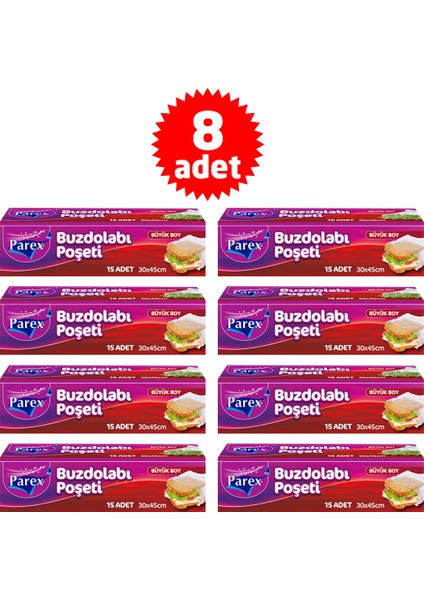 Buzdolabı Poşeti Büyük Boy 8'li