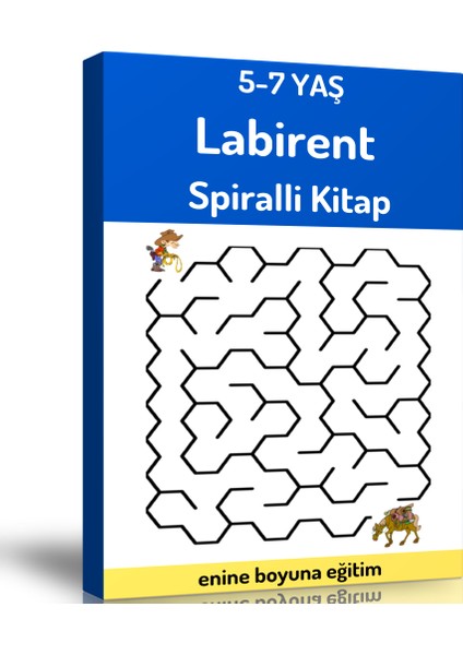 Okul Öncesi 5-7 Yaş Labirent Bulmaca Kitabı (Ciltli)