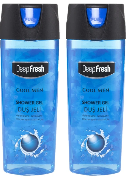 Deep Fresh Pratik Kapaklı Erkek Duş Jeli Cool Men 500 Ml X 2 Adet