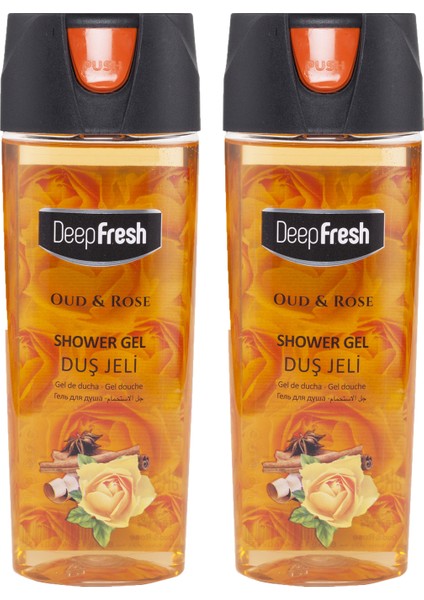 Deep Fresh Pratik Kapaklı Duş Jeli Oud & Rose 500 Ml X 2 Adet