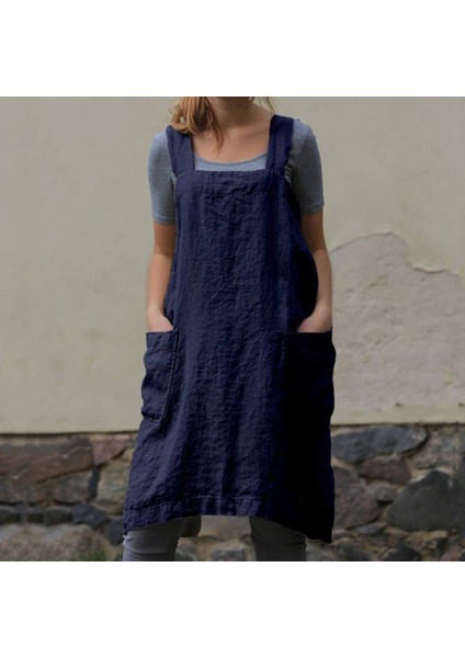 Pamuk Keten Önlük Cep Cross Back Chef Önlükleri Kadınlar Için M Haki (Yurt Dışından) modelleri