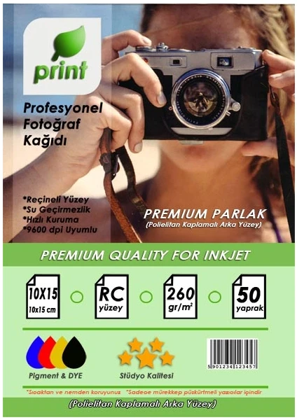 Canon Yazıcılar Için Premium Parlak Fotoğraf Kağıdı 10X15 260 gr 50 Yaprak