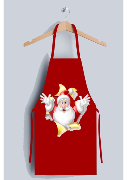Noel Baba Kırmızı Yılbaşı Mutfak Önlüğü