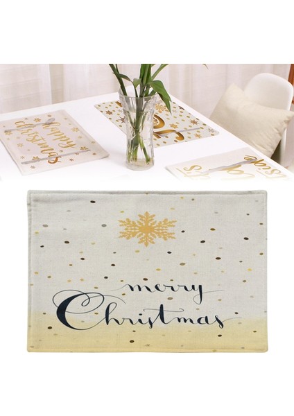 Pamuklu Keten Placemats, Özellikler: Tek Yan Kar Tanesi