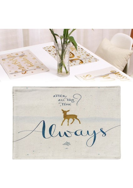 Pamuk Keten Placemats, Şartname: Çift Katmanlı + Kaymaz Point Geyik