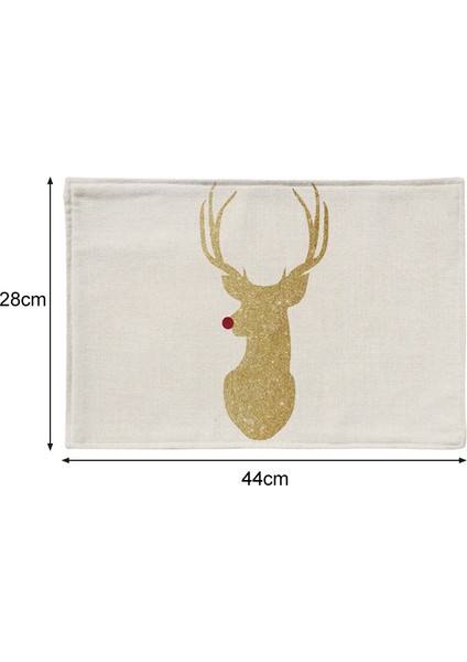 Pamuk Keten Placemats, Şartname: Tek Yan Geyik Kafası