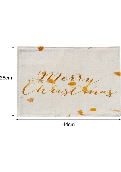 Pamuklu Keten Placemats, Şartname: Tek Yan Merry Christmas