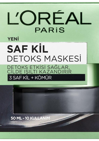 L'Oréal Paris Loreal Paris L'oreal Paris L'oreal Saf Kil Detoks Maskesi 50 ml  Yüz Maskesi