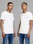 Beyaz 2li Paket V Yaka Tshirt - 12133914 3