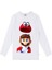 Super Mario Uzun Kol Çocuk Tişört Beyaz Unisex 1