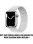 Apple Watch Uyumlu Series 4 44MM Kordon, (Medium Size, 147MM) Braided Solo Loop Band Beyaz 2