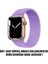 Apple Watch Uyumlu Series 4 40MM Kordon, (Large Size, 160MM) Braided Solo Loop Band Lila 2