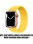 Apple Watch Uyumlu Series 3 42MM Kordon, (Small Size, 127MM) Braided Solo Loop Band Sarı 2