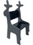Ahşap Çocuk Sandalyesi - Geyik - Gri/siyah 1