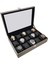 15 Li Diamond Deri Ahşap Camlı Saat Kutusu Gri Renk ST15-59 2