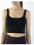 Askılı Siyah Günlük Kullanım Veya Spor Için Pamuklu Likralı Kadın Crop Büstiyer Bralet 1