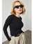 Siyah Yanı Kuşgözü Detaylı Kaşkorse Bluz 2KXK2-45739-02 1