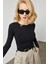 Siyah Yanı Kuşgözü Detaylı Kaşkorse Bluz 2KXK2-45739-02 3