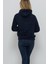 Kapüşonlu Baskılı Sweatshirt Lacivert 5