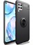 Huawei P40 Lite Focus Serisi Yüzük Standlı Silikon Kılıf - Siyah 1