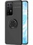 Huawei P40 Focus Serisi Yüzük Standlı Silikon Kılıf - Siyah 1