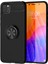 Huawei Y5P Focus Serisi Yüzük Standlı Silikon Kılıf - Siyah 1