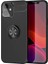 iPhone 12 Focus Serisi Yüzük Standlı Silikon Kılıf - Siyah 1
