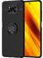 Xiaomi Poco X3 Nfc Focus Serisi Yüzük Standlı Silikon Kılıf - Siyah 1