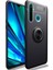Realme 6i Focus Serisi Yüzük Standlı Silikon Kılıf - Siyah 1