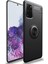 Samsung Galaxy S20 Plus Focus Serisi Yüzük Standlı Silikon Kılıf - Siyah 1