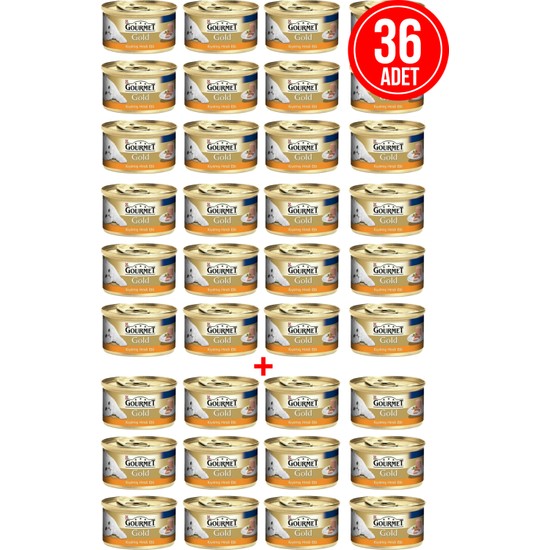 Gourmet Gold Hindili Konserve Kedi Maması 85 gr x 36 ADET Süper Premium Kalite ile Besleyici İçerik