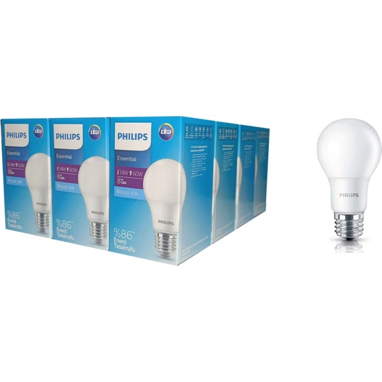 Philips 8 W Beyaz Işık LED Ampul 12 Adet