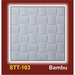 Stropiyer Tavan Kaplama 2 m2 Bambu Modeli (8 Adet 50 x 50 cm) İç Mekan Kullanımı için Mat Seçenek