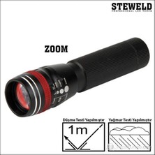 Steweld 661B Alüminyum Telsekopik Zoomlu Led El Feneri