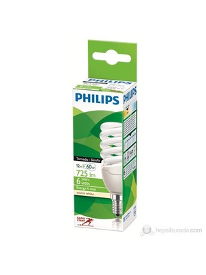 Philips Tornado T2 Slim 12W E14 Ww - Sarı Işık