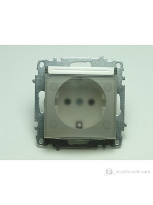 Priz Zena Beyaz Kapaklı Topraklı Mekanizma Elbi