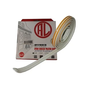 Epdm Kauçuk Kapı Pencere Bantı 2X3 M Rulo Beyaz D Tipi